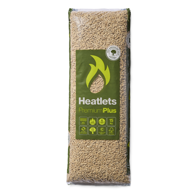 Heatlets PremiumPlus FSC� tr�piller 6 mm � 15 kg pr. pose � 900 kg pr. palle