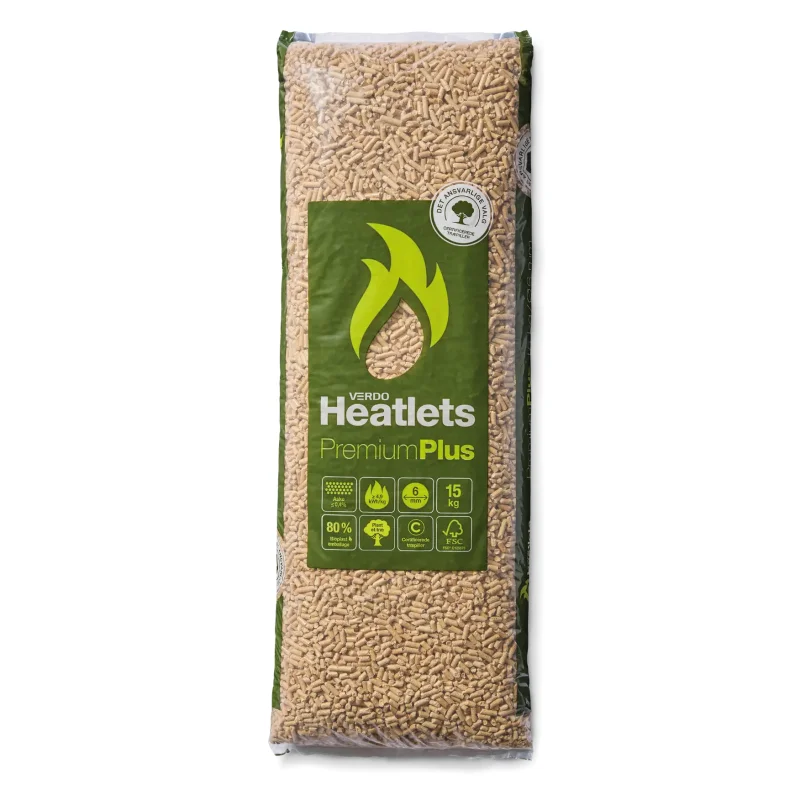 Heatlets PremiumPlus FSC� tr�piller 6 mm � 15 kg pr. pose � 900 kg pr. palle